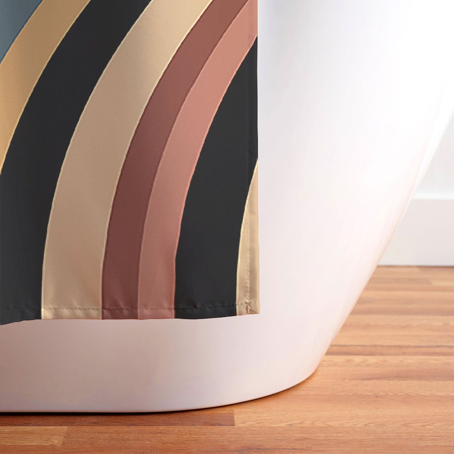 Colour Poems Wavy Retro Stripes I Shower Curtain