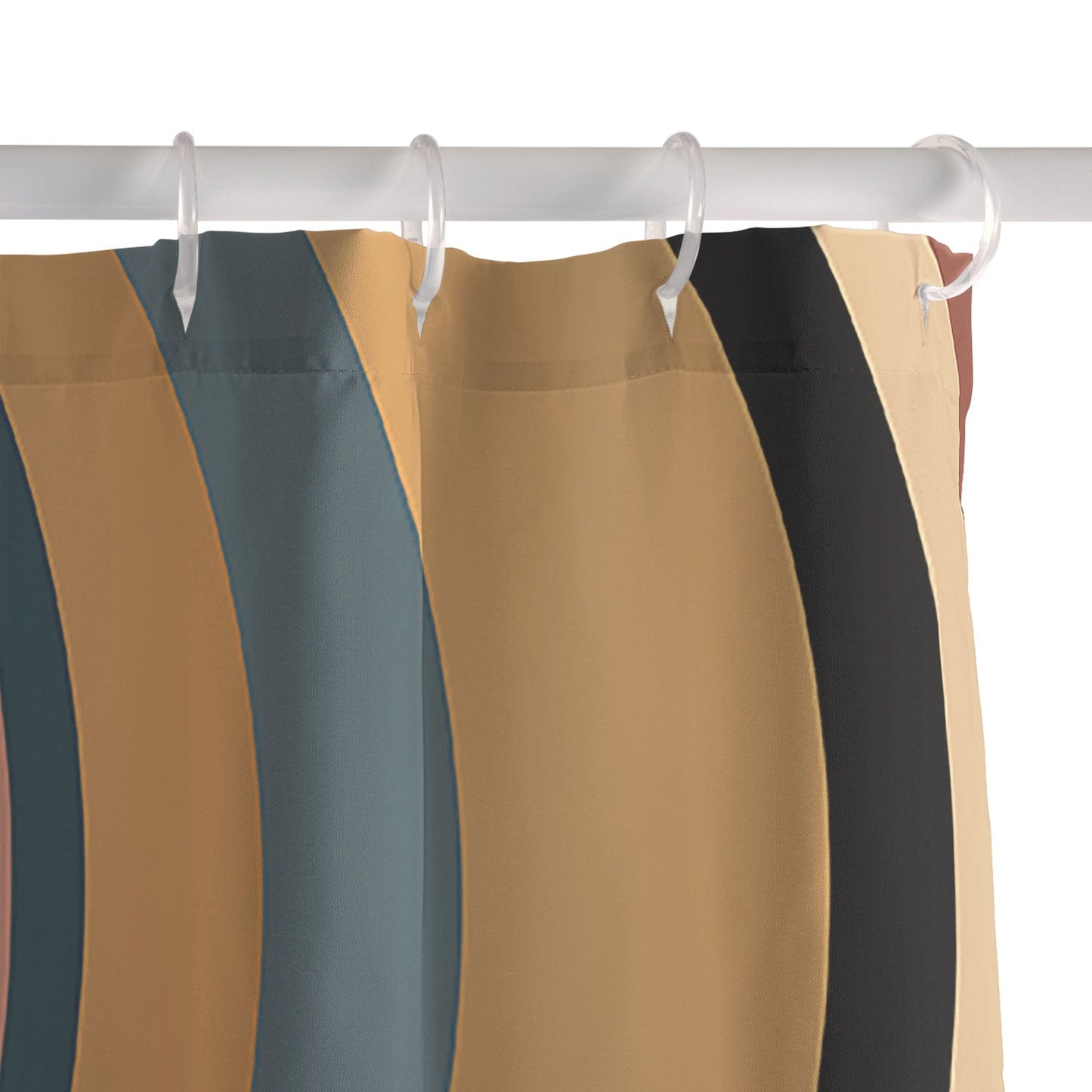 Colour Poems Wavy Retro Stripes I Shower Curtain