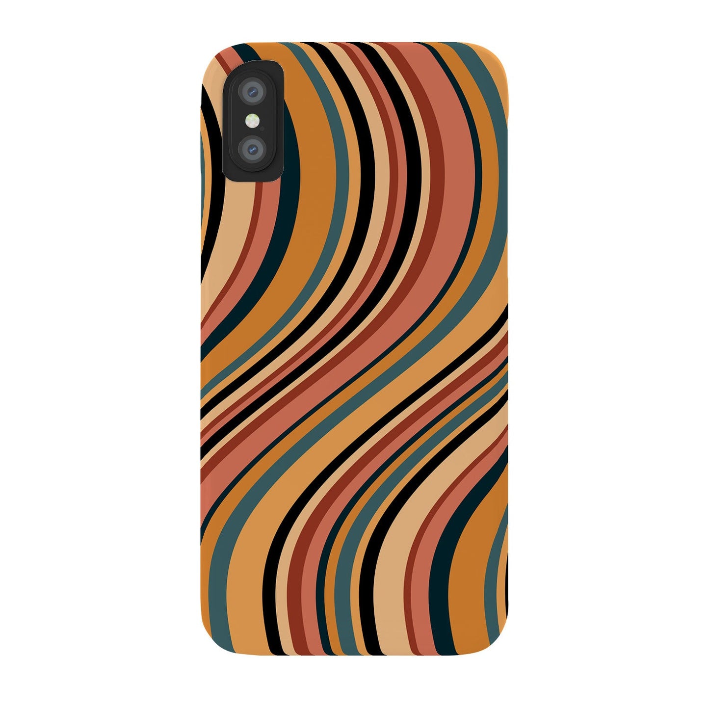 Colour Poems Wavy Retro Stripes I Phone Case