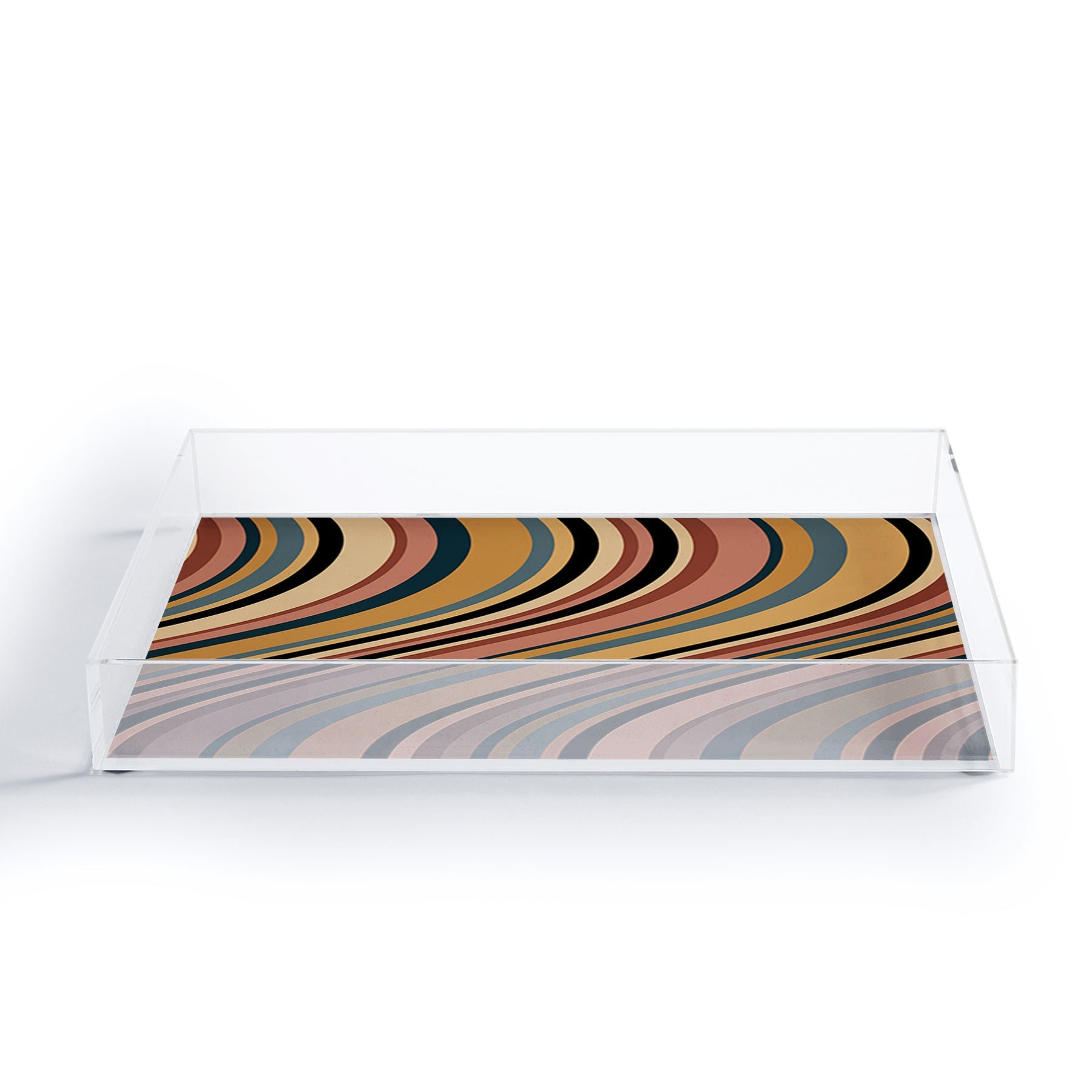 Colour Poems Wavy Retro Stripes I Acrylic Tray