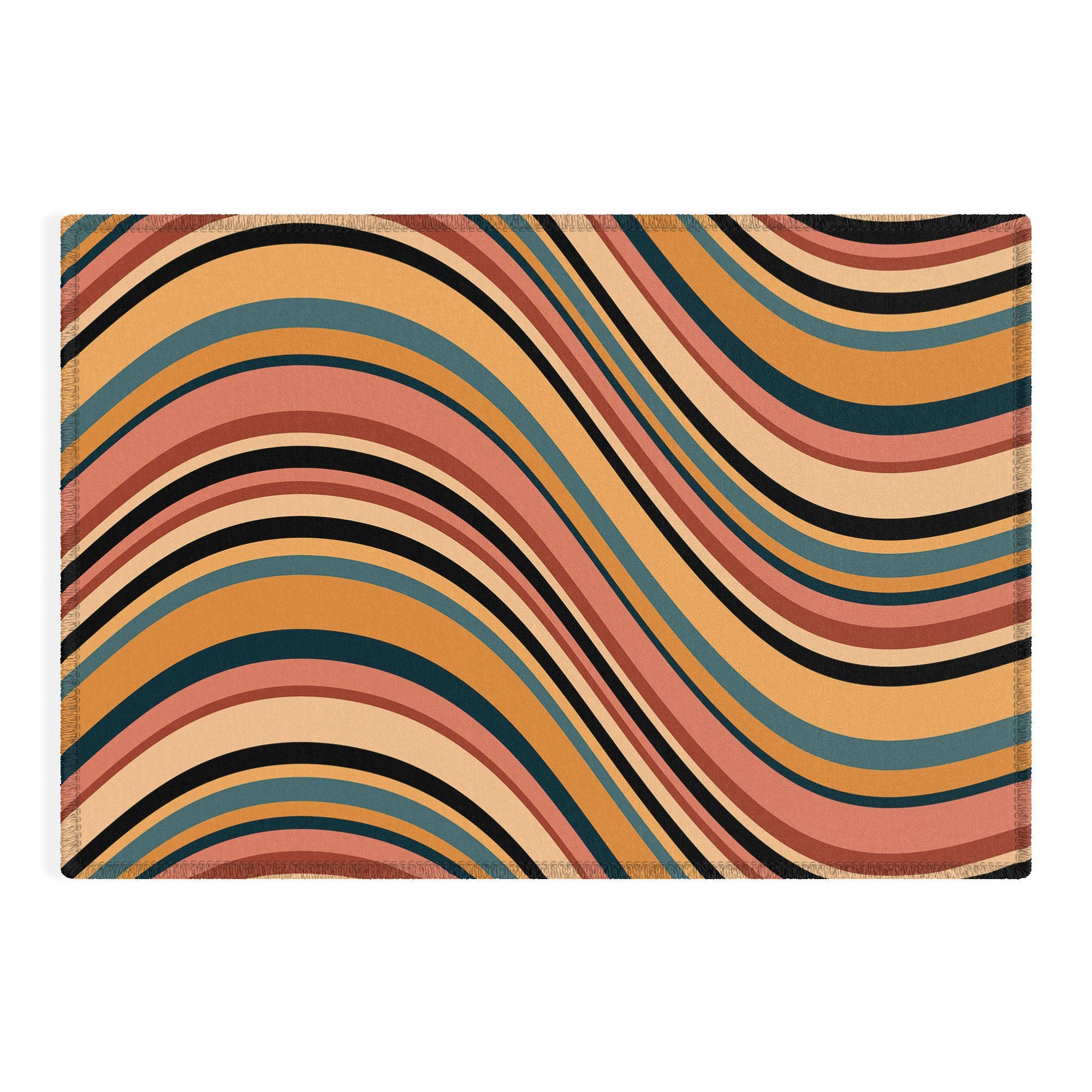 Colour Poems Wavy Retro Stripes I Outdoor Rug