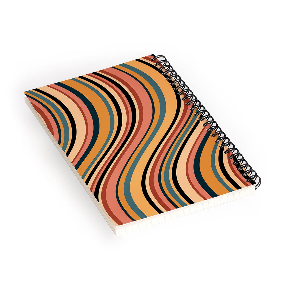 Colour Poems Wavy Retro Stripes I Spiral Notebook