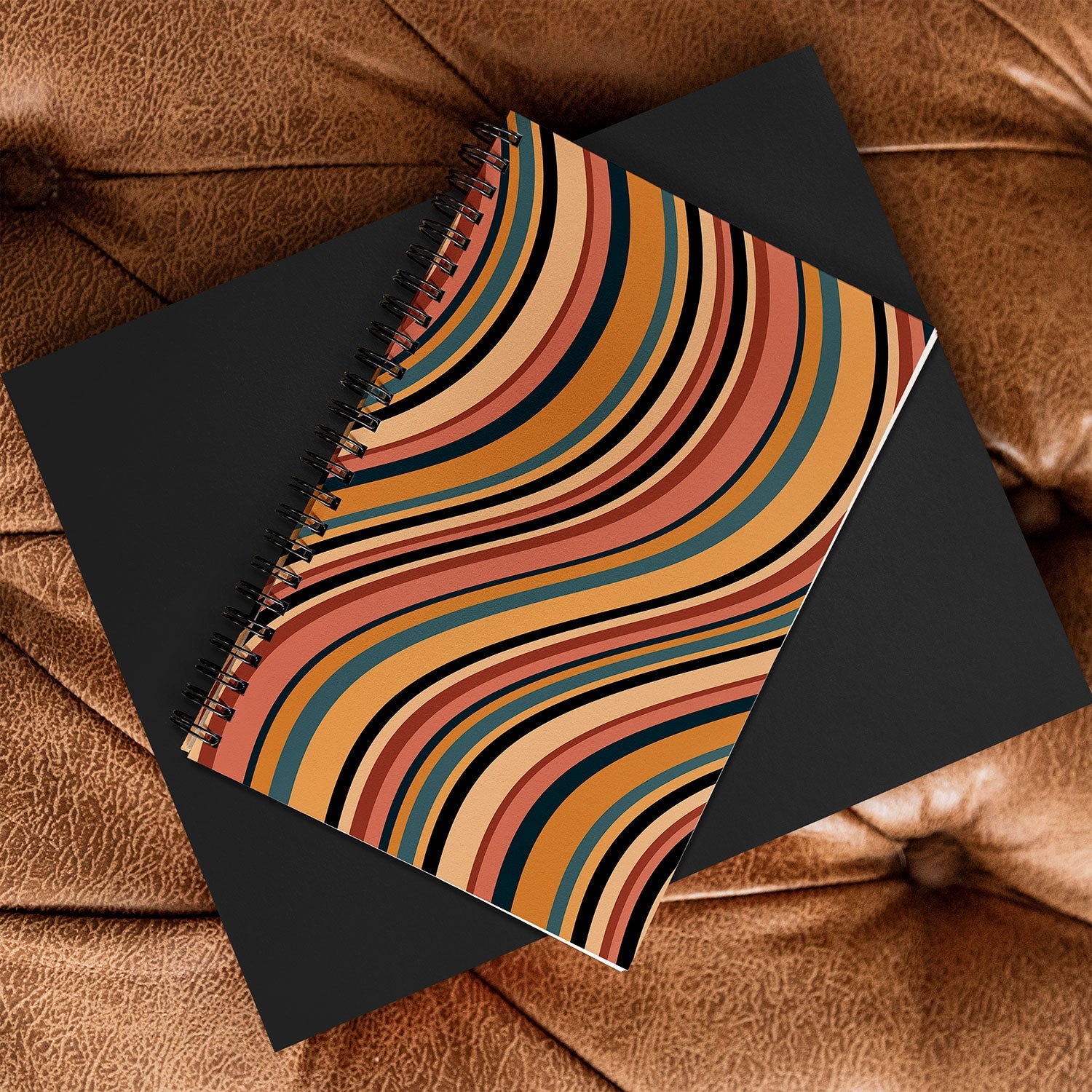 Colour Poems Wavy Retro Stripes I Spiral Notebook