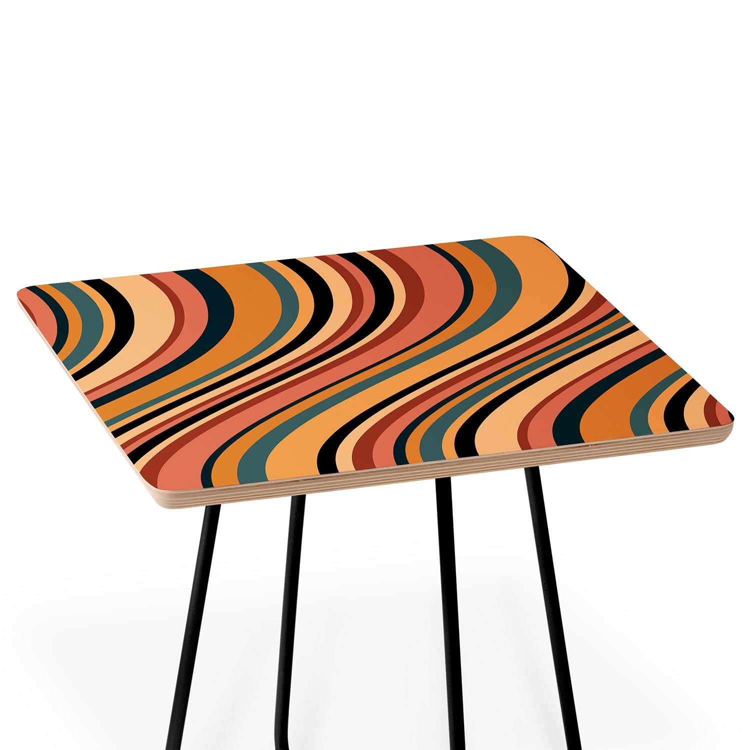 Colour Poems Wavy Retro Stripes I Side Table