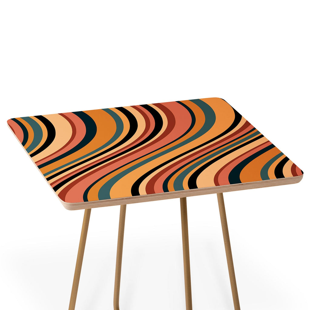 Colour Poems Wavy Retro Stripes I Side Table