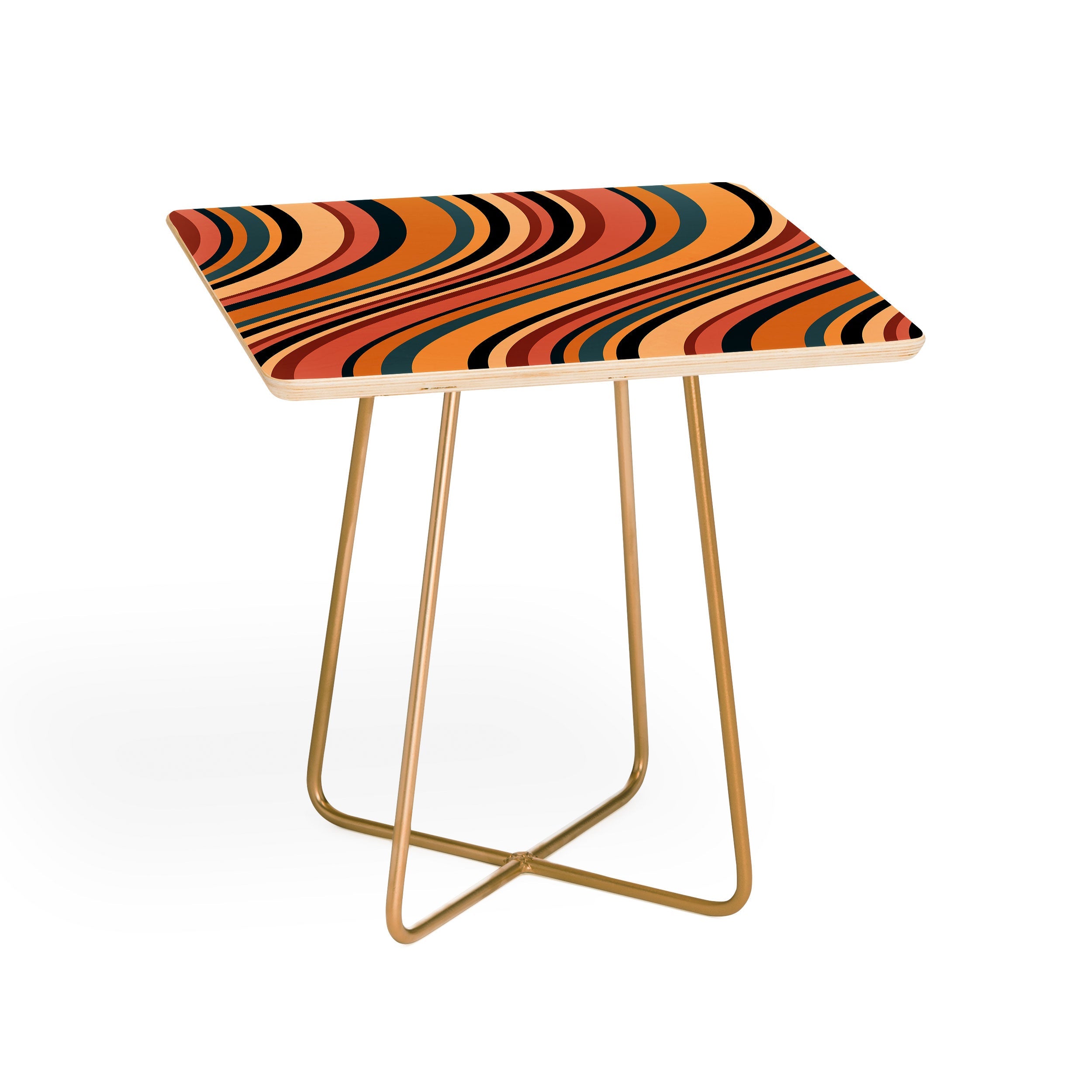Colour Poems Wavy Retro Stripes I Side Table