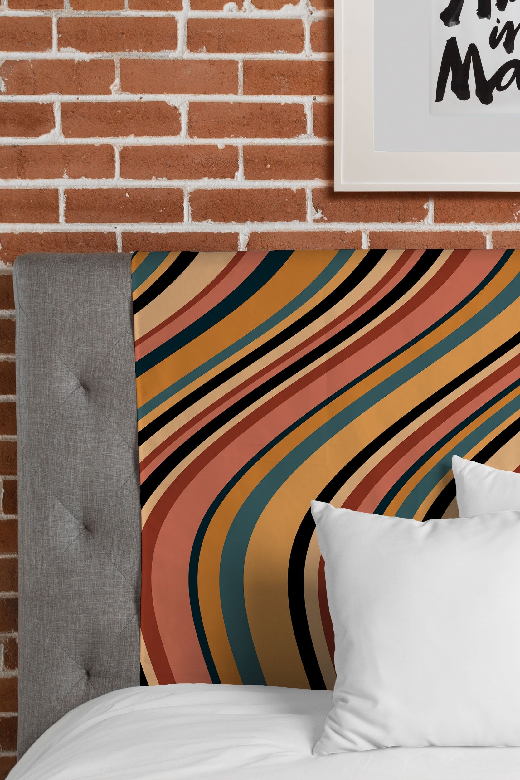 Colour Poems Wavy Retro Stripes I Tapestry