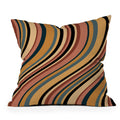 Colour Poems Wavy Retro Stripes I Throw Pillow