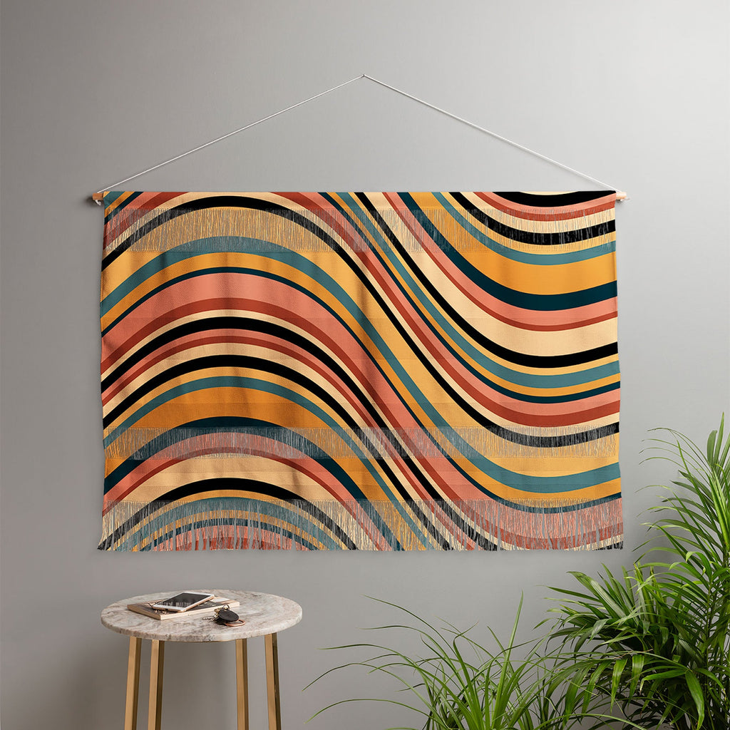 Colour Poems Wavy Retro Stripes I Wall Hanging Landscape