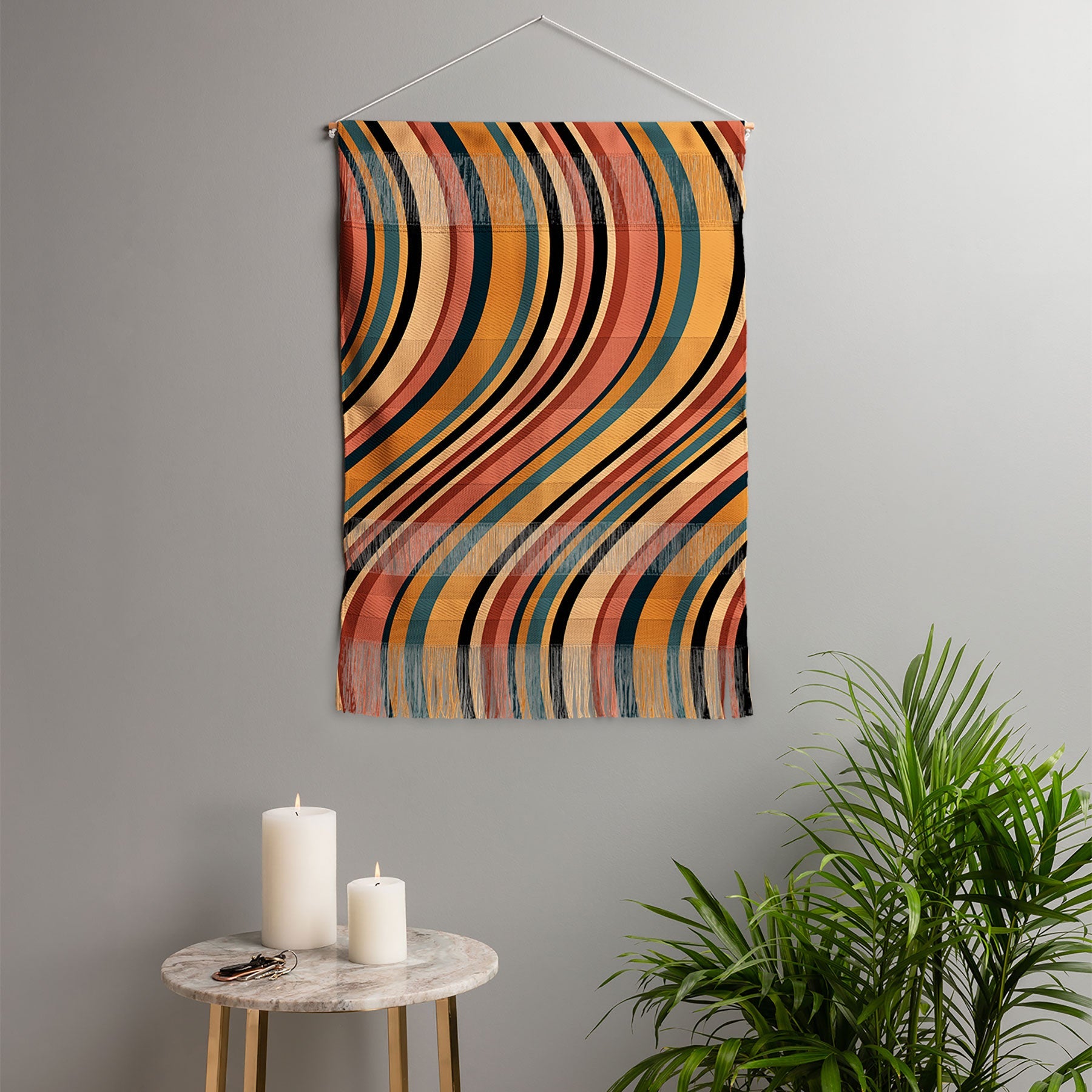 Colour Poems Wavy Retro Stripes I Wall Hanging Portrait