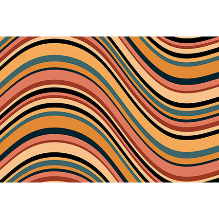 Colour Poems Wavy Retro Stripes I Wall Mural
