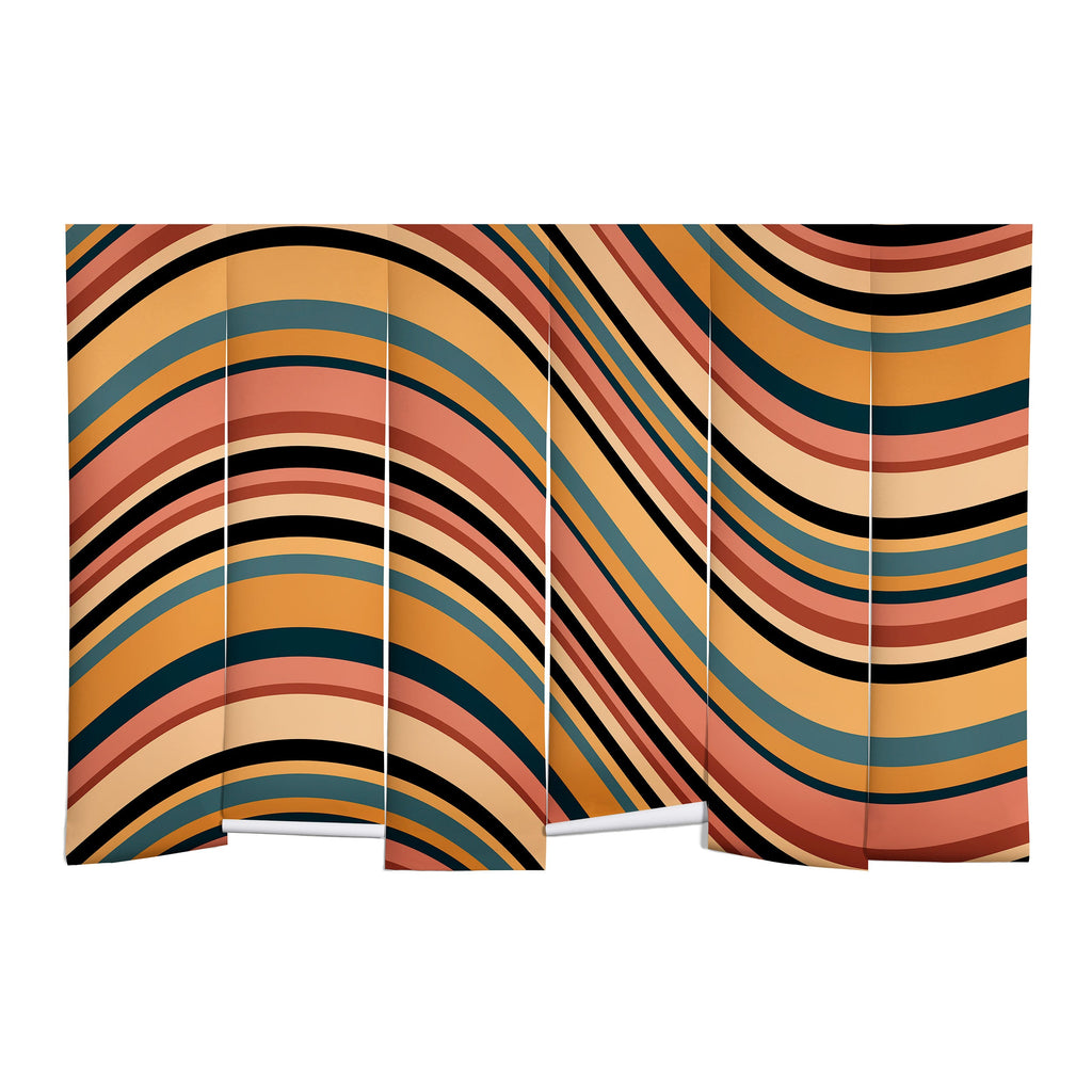 Colour Poems Wavy Retro Stripes I Wall Mural
