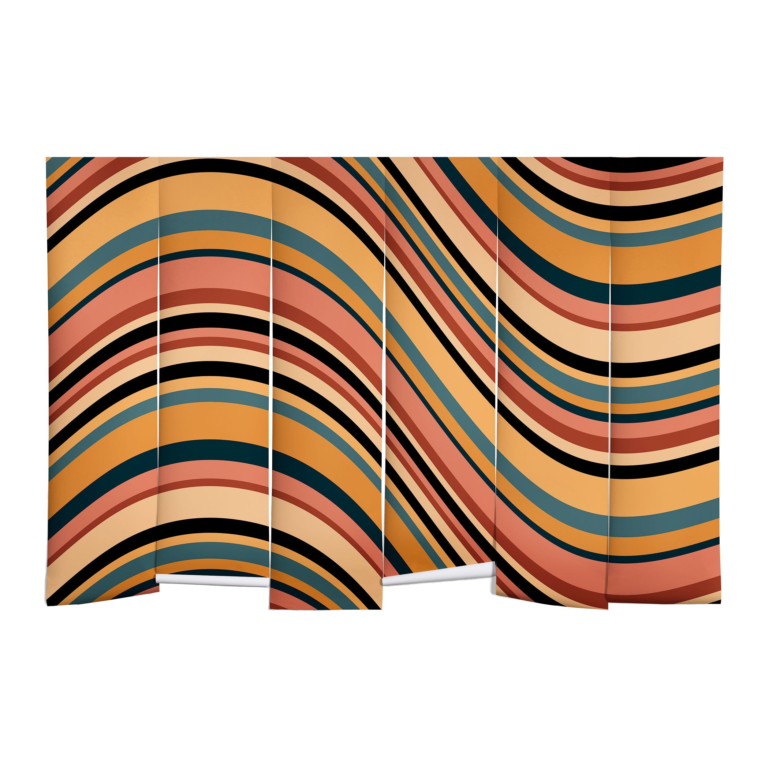 Colour Poems Wavy Retro Stripes I Wall Mural