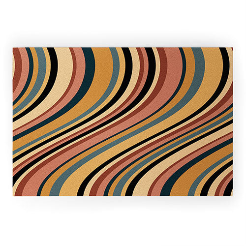 Colour Poems Wavy Retro Stripes I Welcome Mat