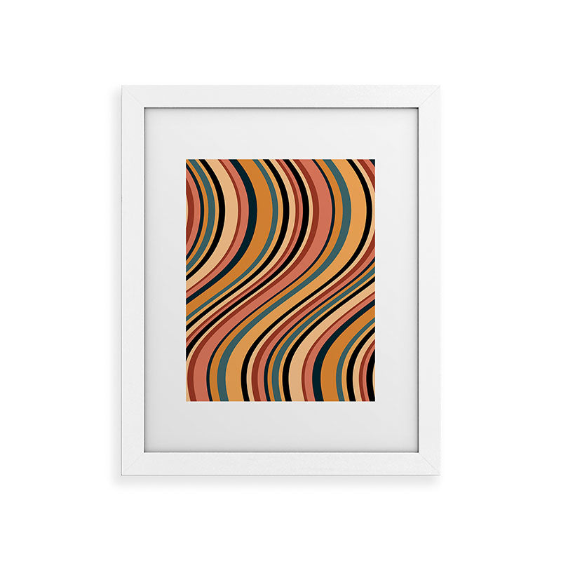 Colour Poems Wavy Retro Stripes I Framed Art Print