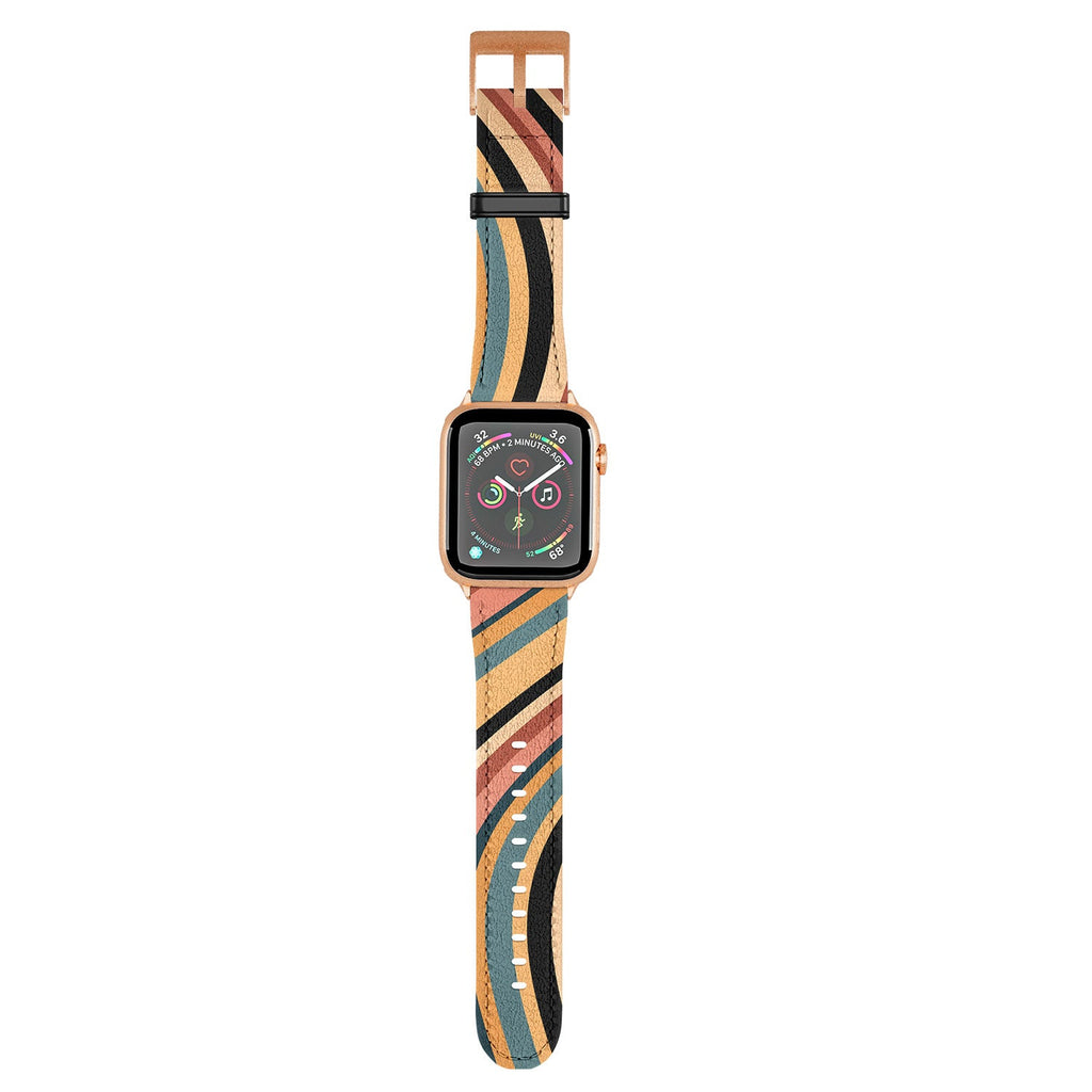 Colour Poems Wavy Retro Stripes I Apple Watch Band