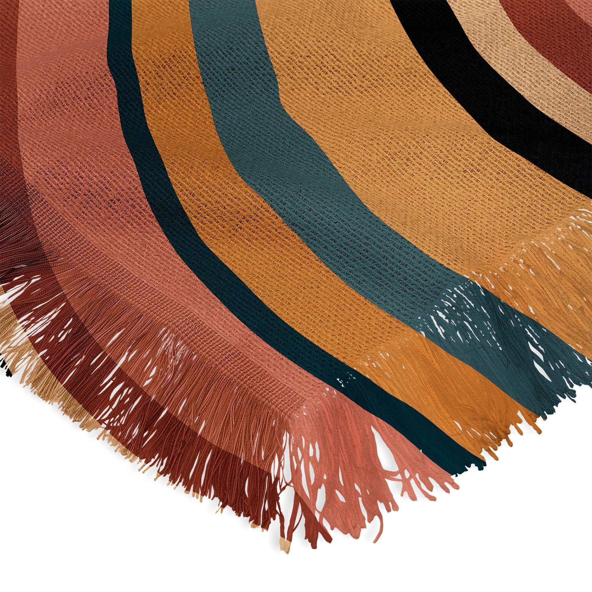 Colour Poems Wavy Retro Stripes I Throw Blanket