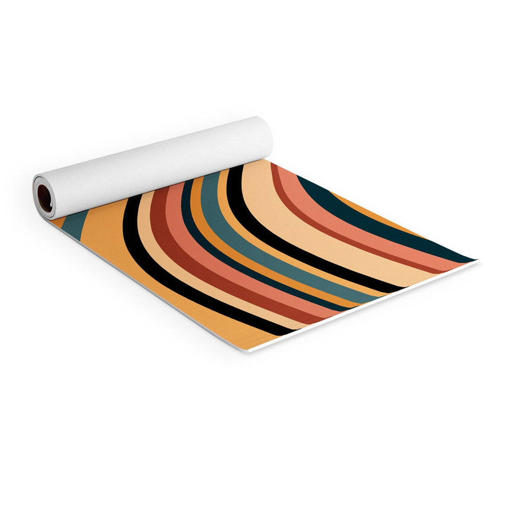 Colour Poems Wavy Retro Stripes I Yoga Mat