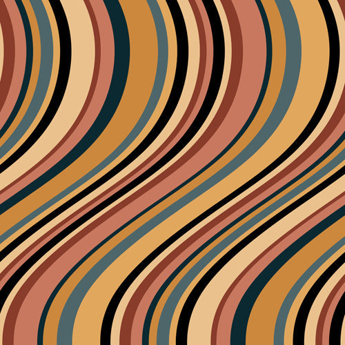 Colour Poems Wavy Retro Stripes I Wall Mural