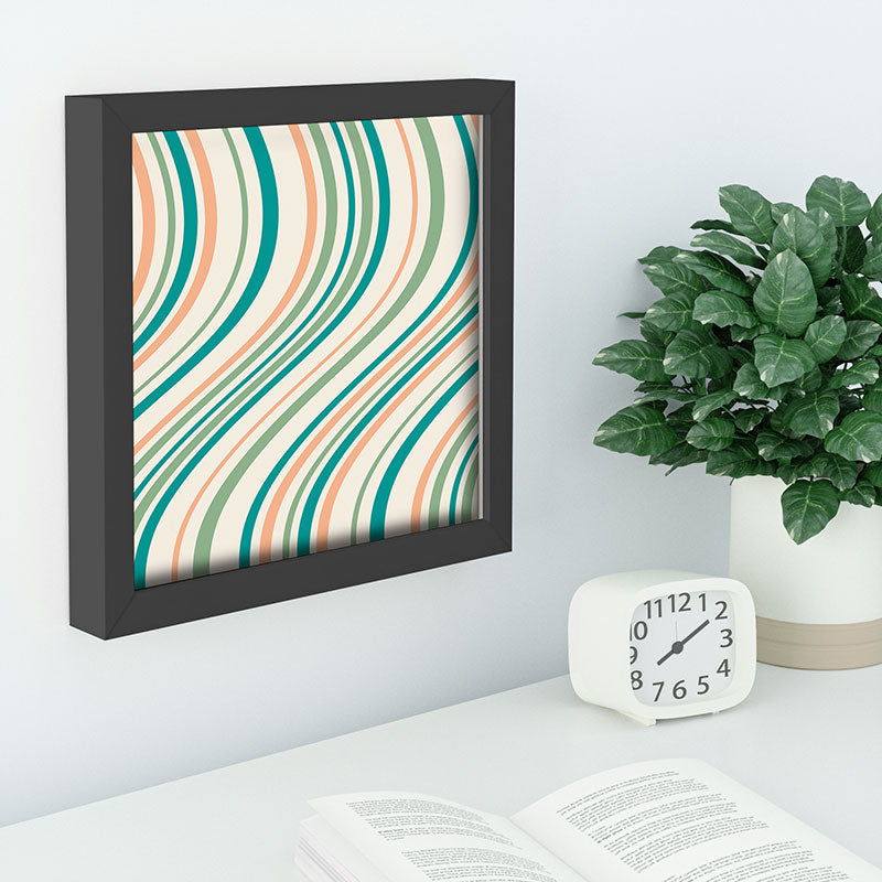 Colour Poems Wavy Retro Stripes II Recessed Framing Square