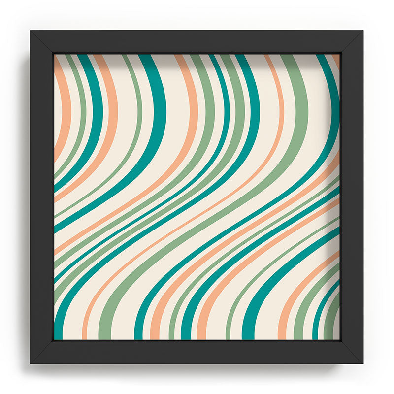 Colour Poems Wavy Retro Stripes II Recessed Framing Square