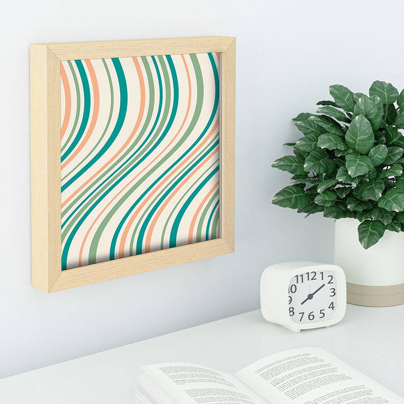 Colour Poems Wavy Retro Stripes II Recessed Framing Square