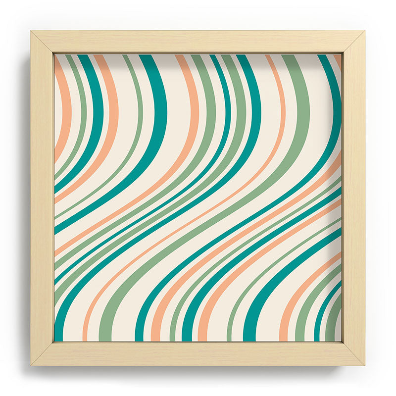 Colour Poems Wavy Retro Stripes II Recessed Framing Square