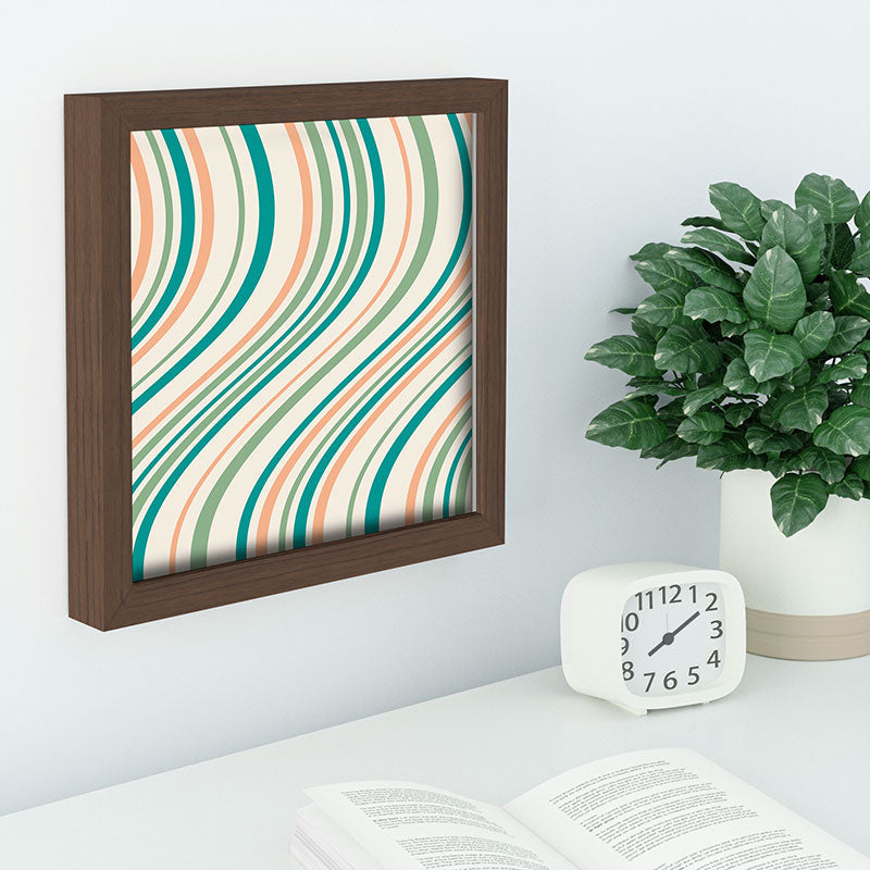 Colour Poems Wavy Retro Stripes II Recessed Framing Square