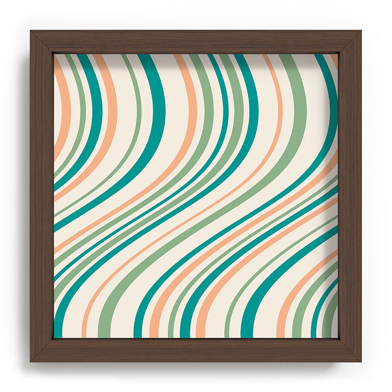 Colour Poems Wavy Retro Stripes II Recessed Framing Square