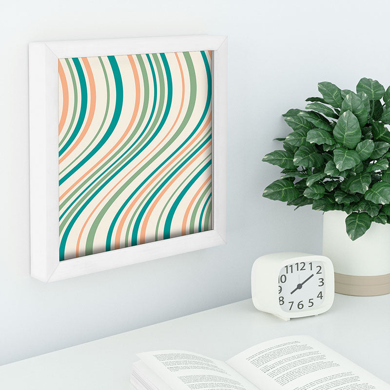 Colour Poems Wavy Retro Stripes II Recessed Framing Square