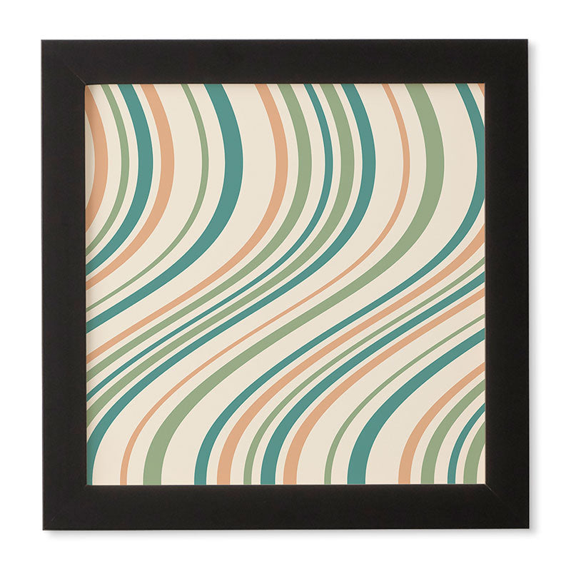 Colour Poems Wavy Retro Stripes II Framed Wall Art