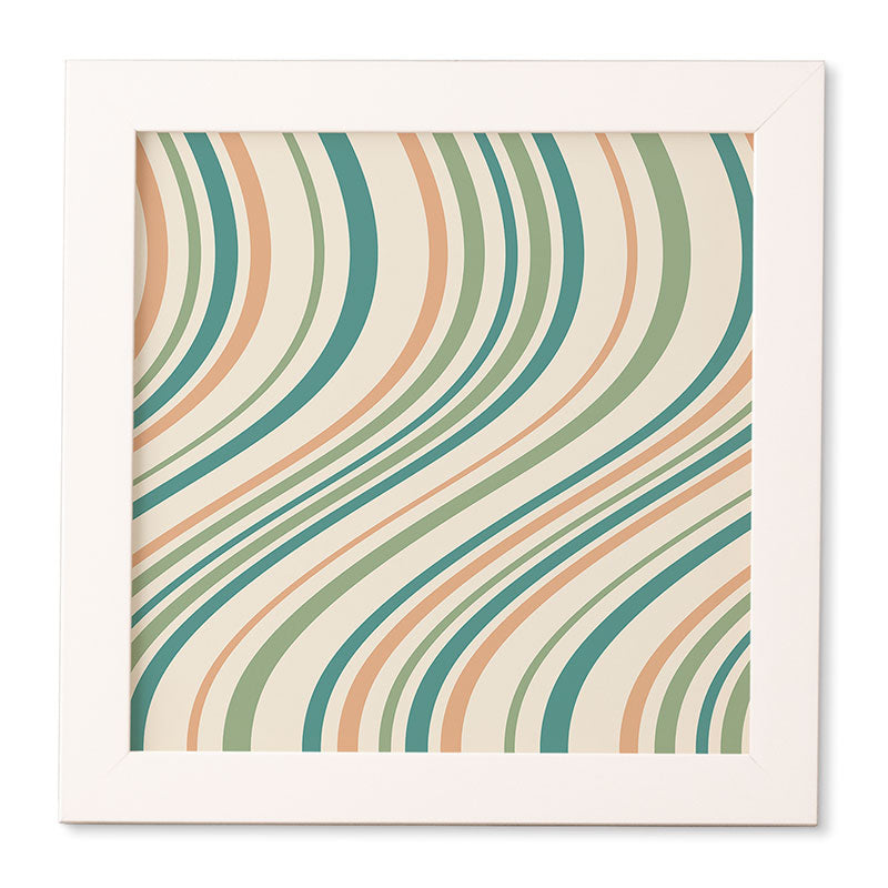 Colour Poems Wavy Retro Stripes II Framed Wall Art