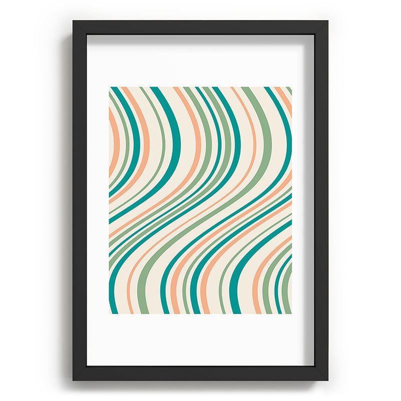 Colour Poems Wavy Retro Stripes II Recessed Framing Rectangle