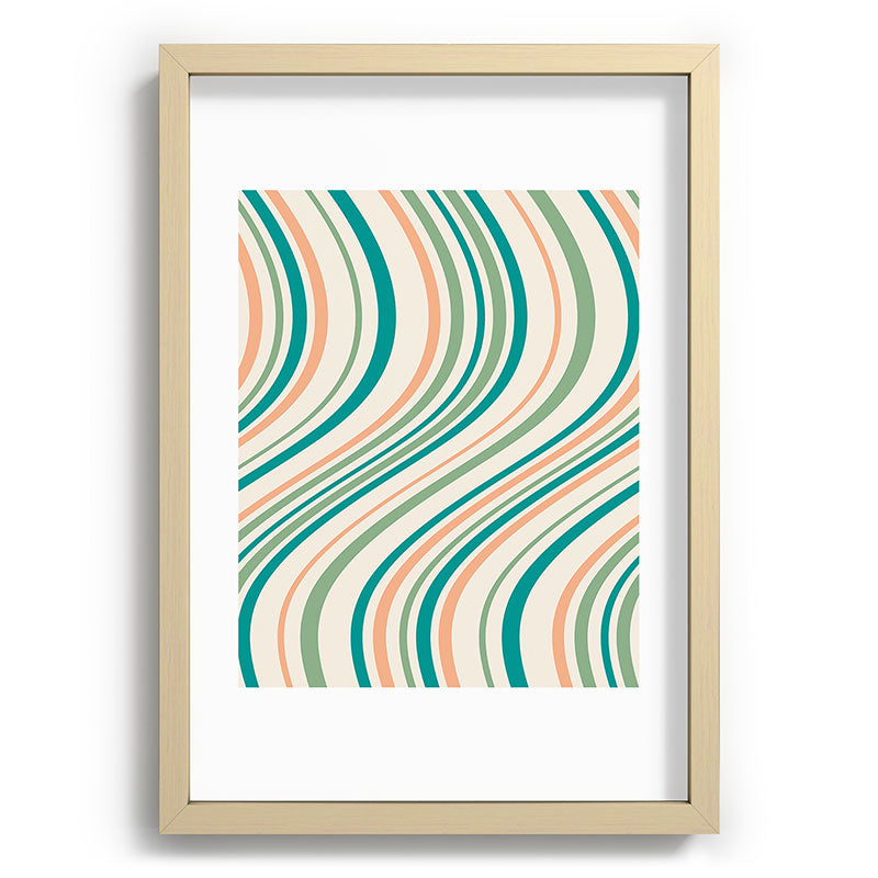 Colour Poems Wavy Retro Stripes II Recessed Framing Rectangle