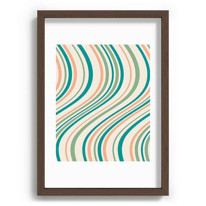 Colour Poems Wavy Retro Stripes II Recessed Framing Rectangle