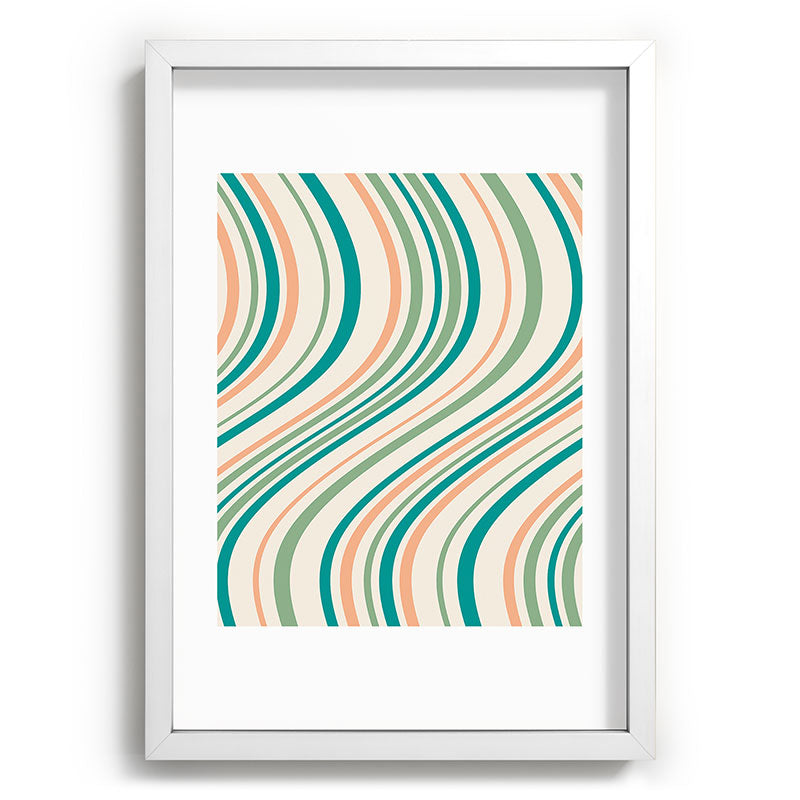 Colour Poems Wavy Retro Stripes II Recessed Framing Rectangle