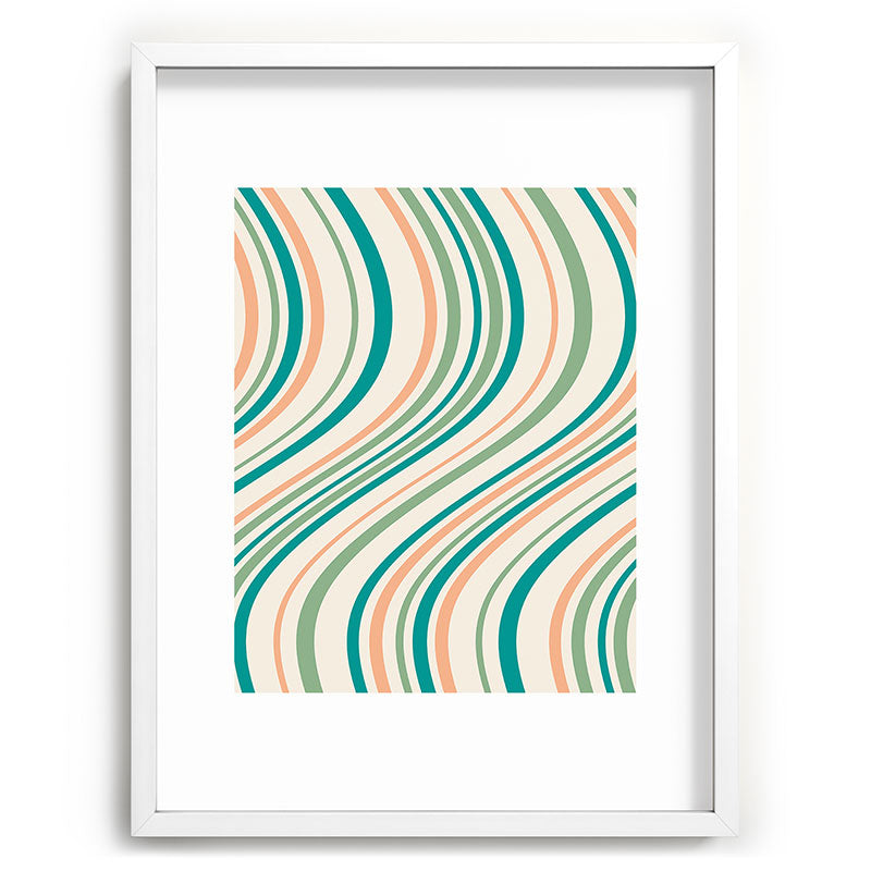 Colour Poems Wavy Retro Stripes II Recessed Framing Rectangle