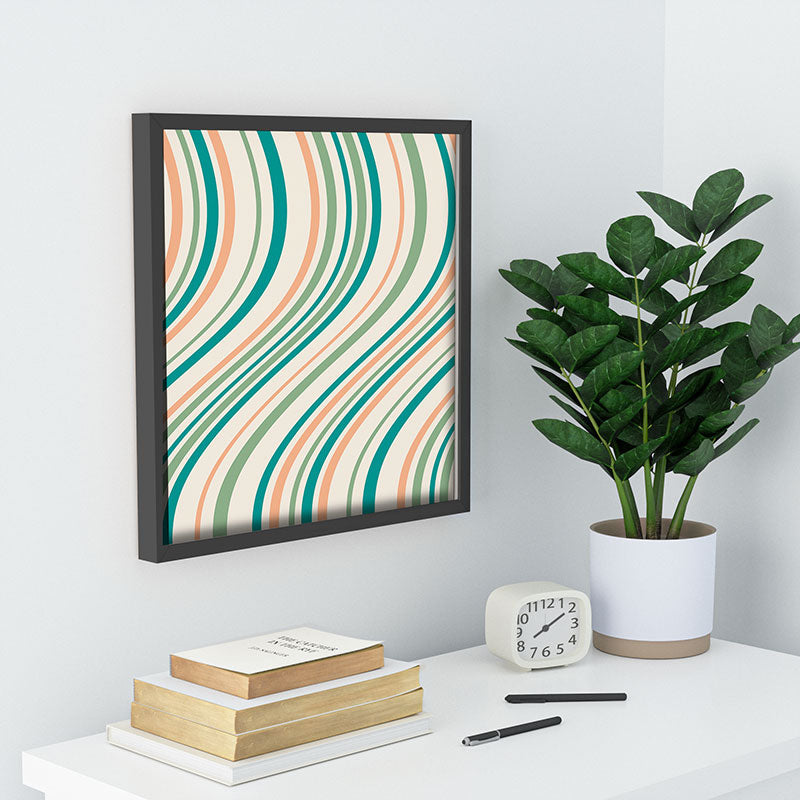 Colour Poems Wavy Retro Stripes II Recessed Framing Square