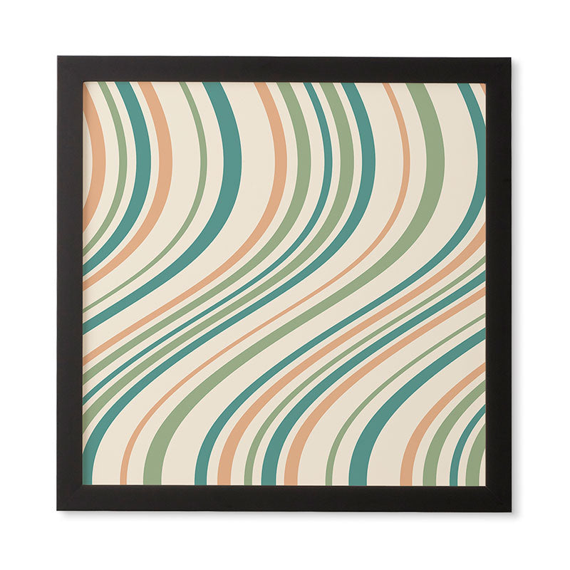 Colour Poems Wavy Retro Stripes II Framed Wall Art