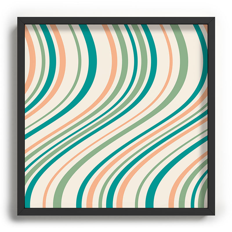 Colour Poems Wavy Retro Stripes II Recessed Framing Square