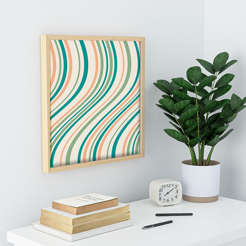 Colour Poems Wavy Retro Stripes II Recessed Framing Square