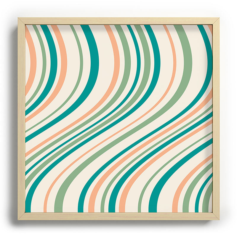 Colour Poems Wavy Retro Stripes II Recessed Framing Square