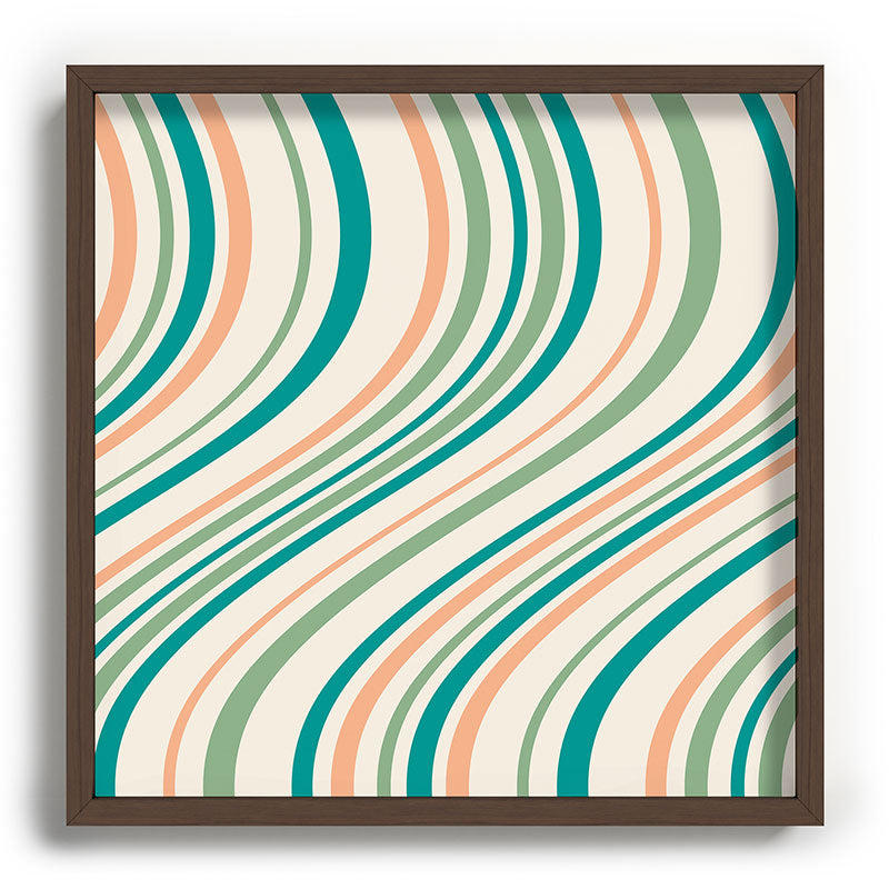 Colour Poems Wavy Retro Stripes II Recessed Framing Square