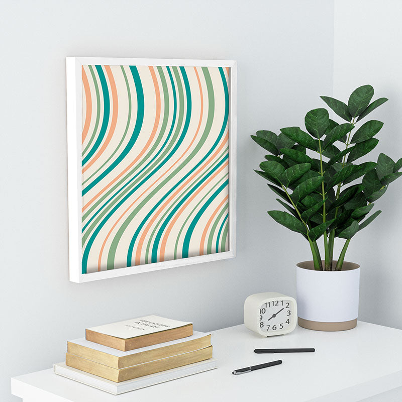 Colour Poems Wavy Retro Stripes II Recessed Framing Square