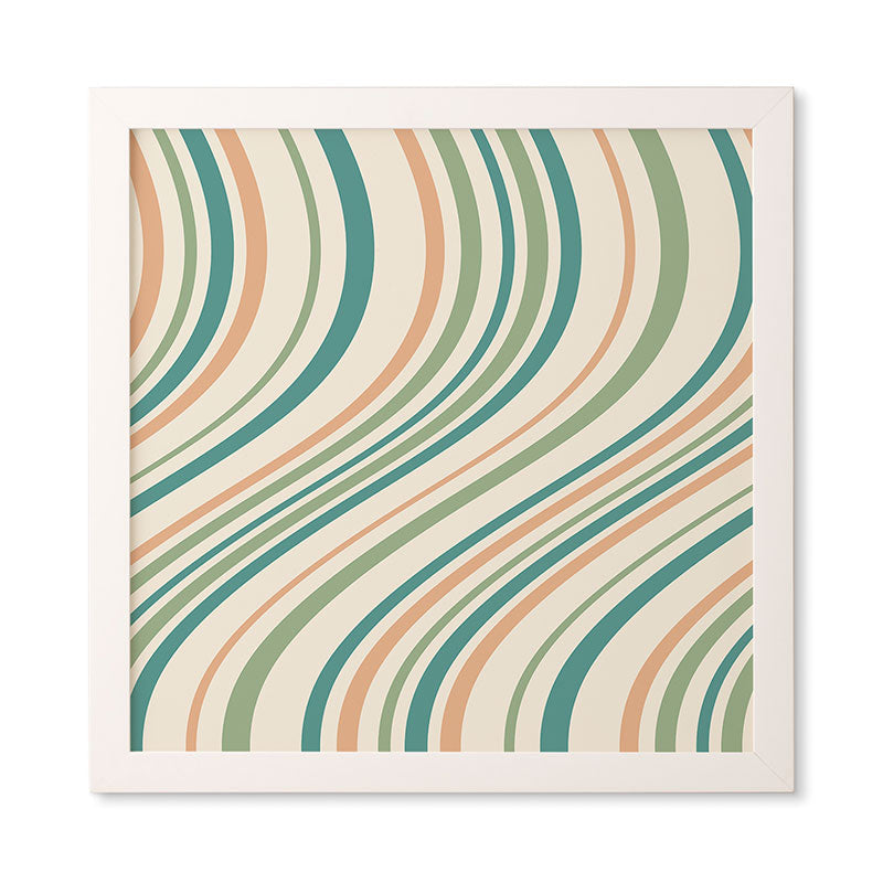 Colour Poems Wavy Retro Stripes II Framed Wall Art