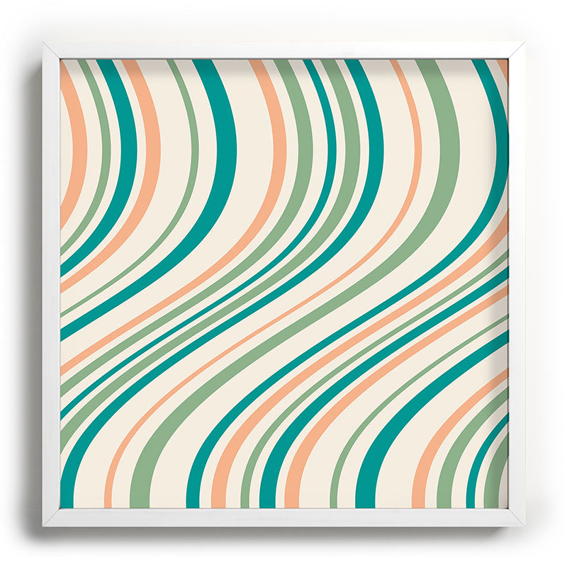 Colour Poems Wavy Retro Stripes II Recessed Framing Square