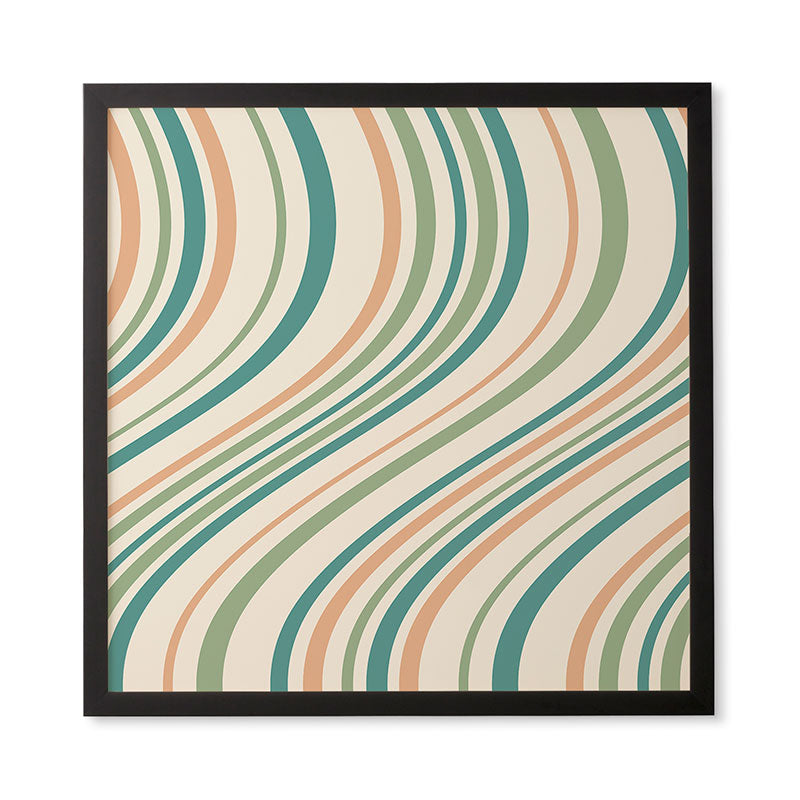 Colour Poems Wavy Retro Stripes II Framed Wall Art