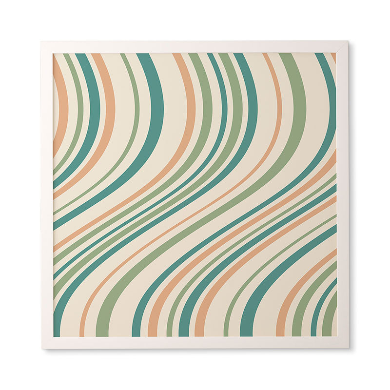 Colour Poems Wavy Retro Stripes II Framed Wall Art