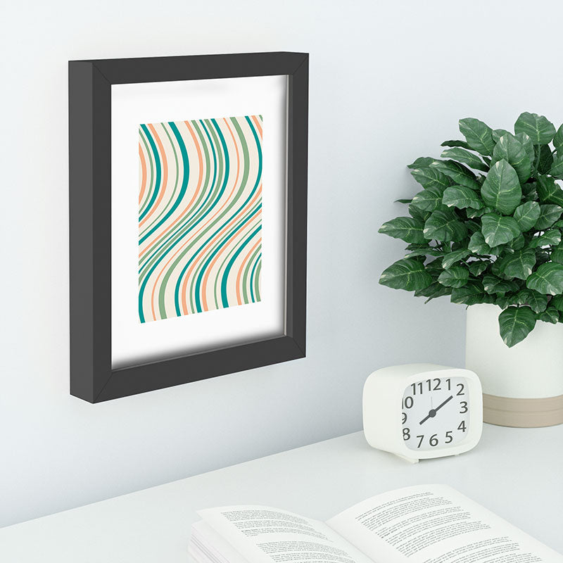 Colour Poems Wavy Retro Stripes II Recessed Framing Rectangle