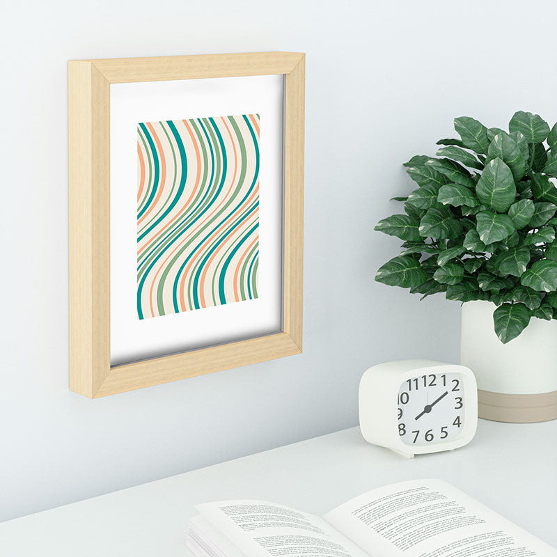 Colour Poems Wavy Retro Stripes II Recessed Framing Rectangle